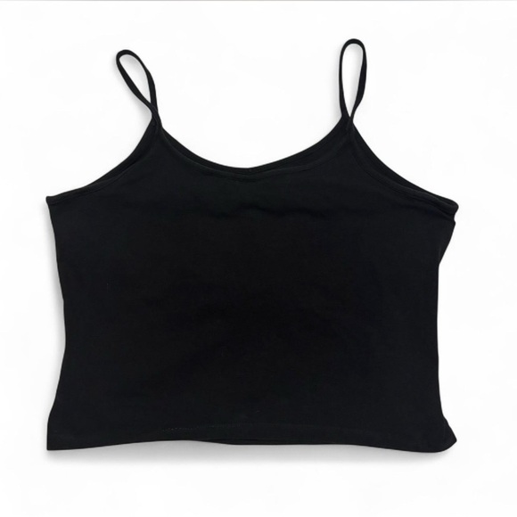 Vintage y2k Harley Davidson Women's XL Crop Logo Tank Built in Bra Black Biker - Picture 2 of 6